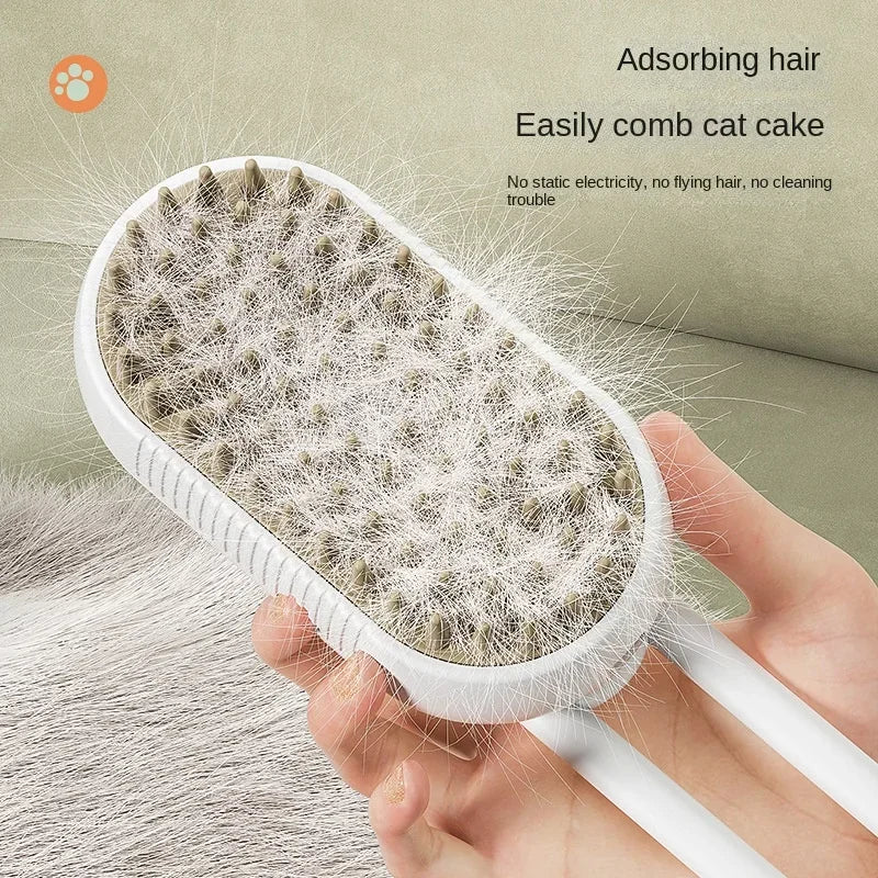 Electric Spray Steamy Dog or Cat Brush for Pet Grooming or Removing Tangled and Loose Hair