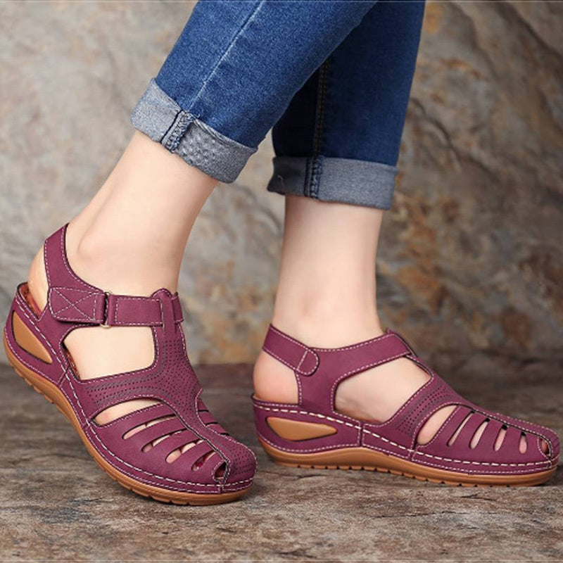 Fashionable Womens Wedge Sandals - Comfortable Platform Heels with Secure Ankle Straps - Durable Solid Colors for Stylish Summer Footwear