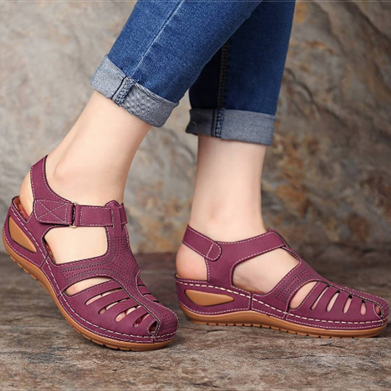 Fashionable Womens Wedge Sandals - Comfortable Platform Heels with Secure Ankle Straps - Durable Solid Colors for Stylish Summer Footwear
