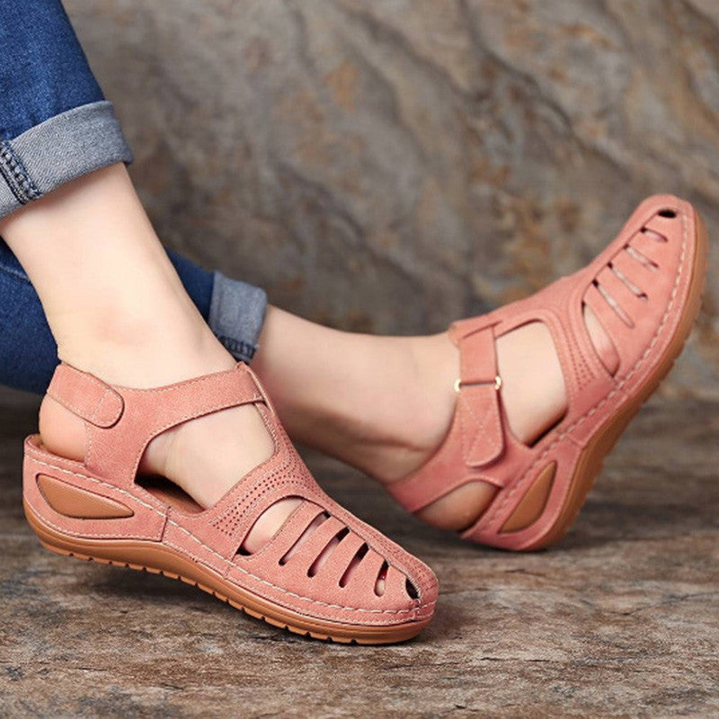 Fashionable Womens Wedge Sandals - Comfortable Platform Heels with Secure Ankle Straps - Durable Solid Colors for Stylish Summer Footwear