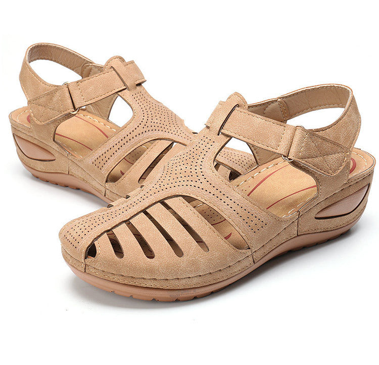 Fashionable Womens Wedge Sandals - Comfortable Platform Heels with Secure Ankle Straps - Durable Solid Colors for Stylish Summer Footwear