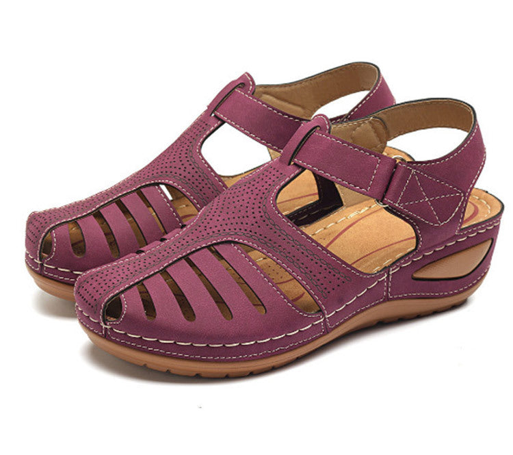 Fashionable Womens Wedge Sandals - Comfortable Platform Heels with Secure Ankle Straps - Durable Solid Colors for Stylish Summer Footwear