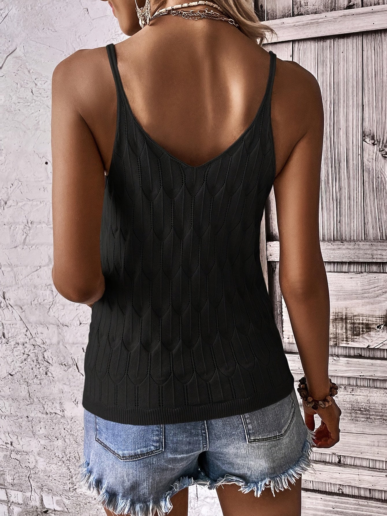 Soft Textured Solid Cami Top - Versatile Knitted Sleeveless Womens Summer Wardrobe Essential - Flattering & Breathable for Casual Days