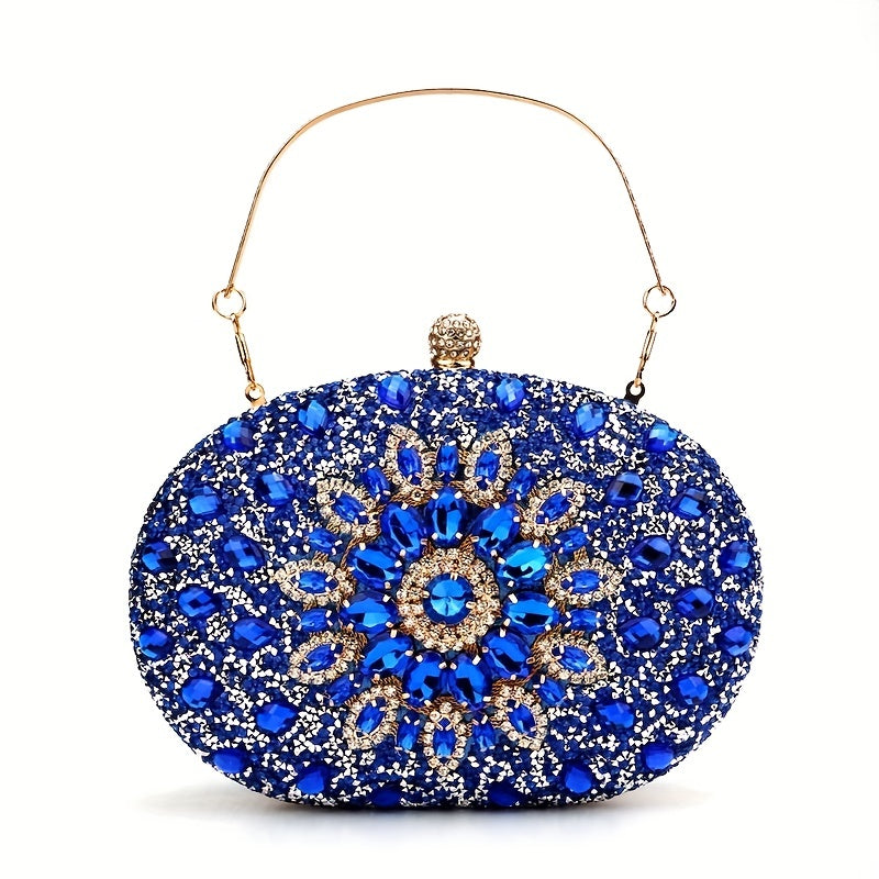Elegant Rhinestone-Embellished Evening Bag: Chic, Lightweight with Adjustable Strap, Polyester Lining for Prom, Parties, Dinners - Ultimate Special Occasion Purse