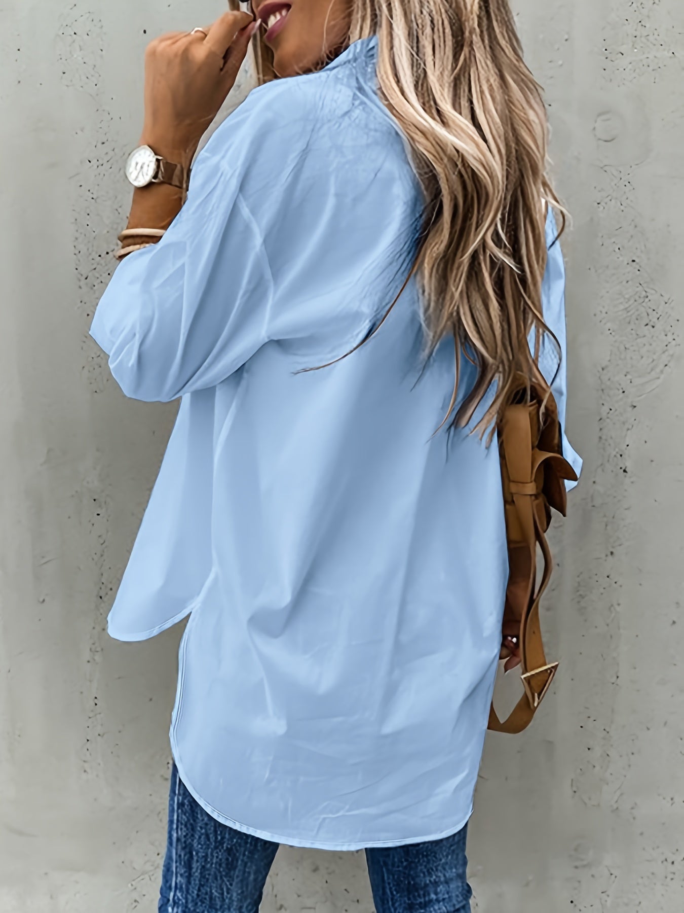 Chic Long Sleeve Blouse - Comfortable & Versatile for Office and Casual Wear - Womens Fashion Top