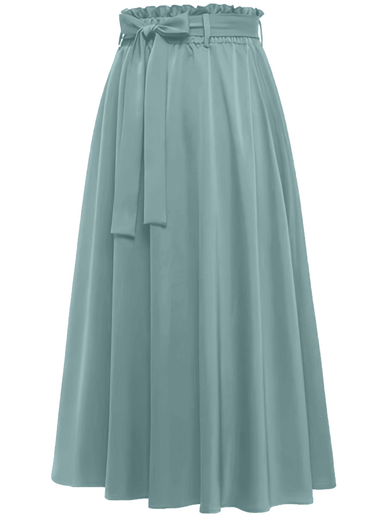 Solid Belted Maxi Skirts, Elegant Pleated Versatile Skirts, Women's Clothing