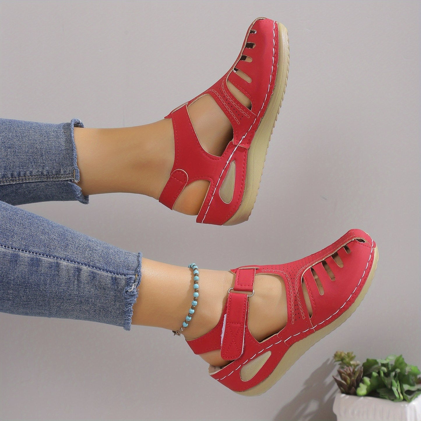 Fashionable Womens Wedge Sandals - Comfortable Platform Heels with Secure Ankle Straps - Durable Solid Colors for Stylish Summer Footwear