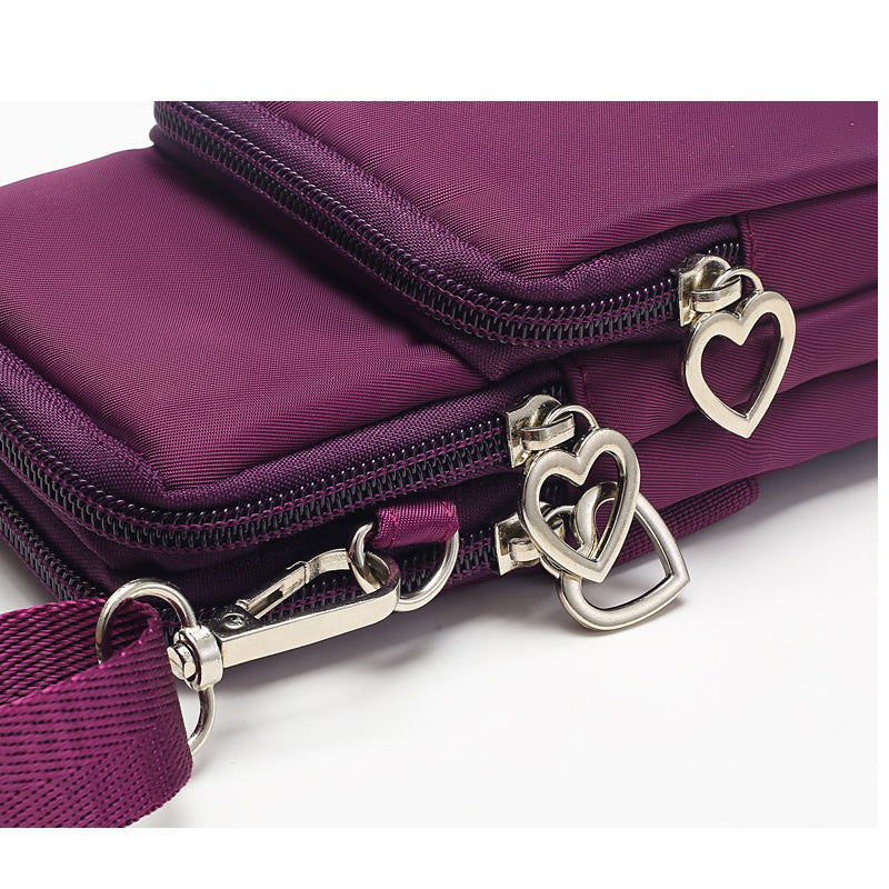Mini Crossbody Phone Bag, Sports Arm & Running Wrist Bag, Stylish Shoulder Coin Purse With Heart Zipper