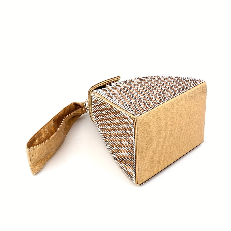 Sparkling Rhinestone Triangle Clutch Purse - Evening Bags with Acrylic Body, Women's Wedding Handbag for Dinner Party, Prom, Carnival Mardi Gras - Perfect Accessory for Glamorous Nights Out