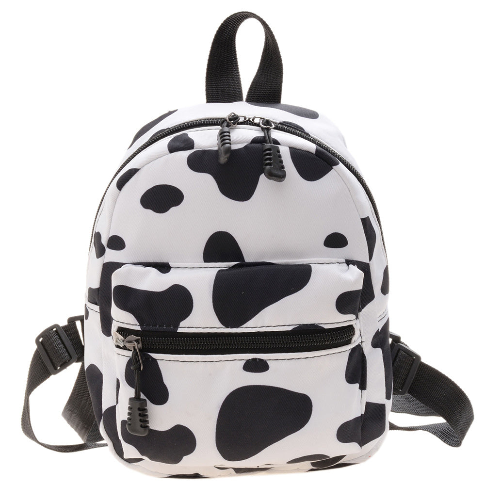 Animal Print Nylon Backpack, Women's Fashion Multi Zipper Schoolbag, Small Purse For Work & School
