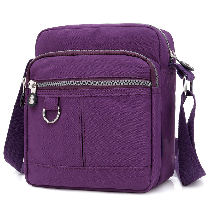 Waterproof Shoulder Bag, Women's Nylon Square Purse, Lightweight Crossbody Bag With Multi Pockets