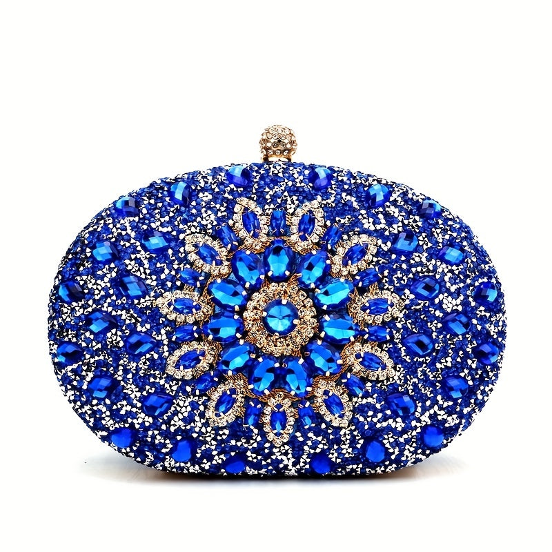 Elegant Rhinestone-Embellished Evening Bag: Chic, Lightweight with Adjustable Strap, Polyester Lining for Prom, Parties, Dinners - Ultimate Special Occasion Purse