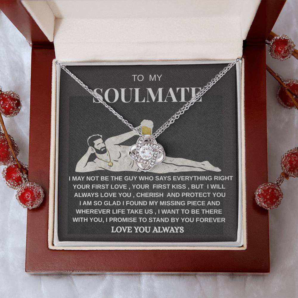 Soulmate Love Knot Necklace | Romantic Gift for Her | Sterling Silver Jewelry"