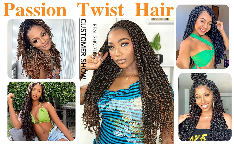 Passion Twist Hair Water Wave Synthetic Crochet Hair for Women 6 Packs Curly Braiding Hair Spring Twist Crochet Braids Hair