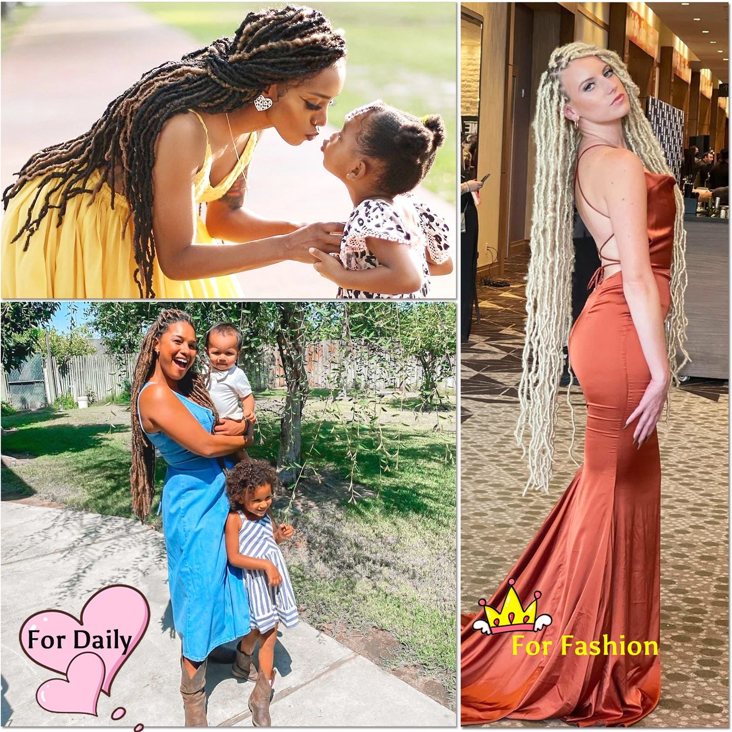 Karida 36 Inch Faux Locs Crochet Hair Extensions For Women Synthetic Soft Locs Crochet Braids Dreadlocks Hair Extensions