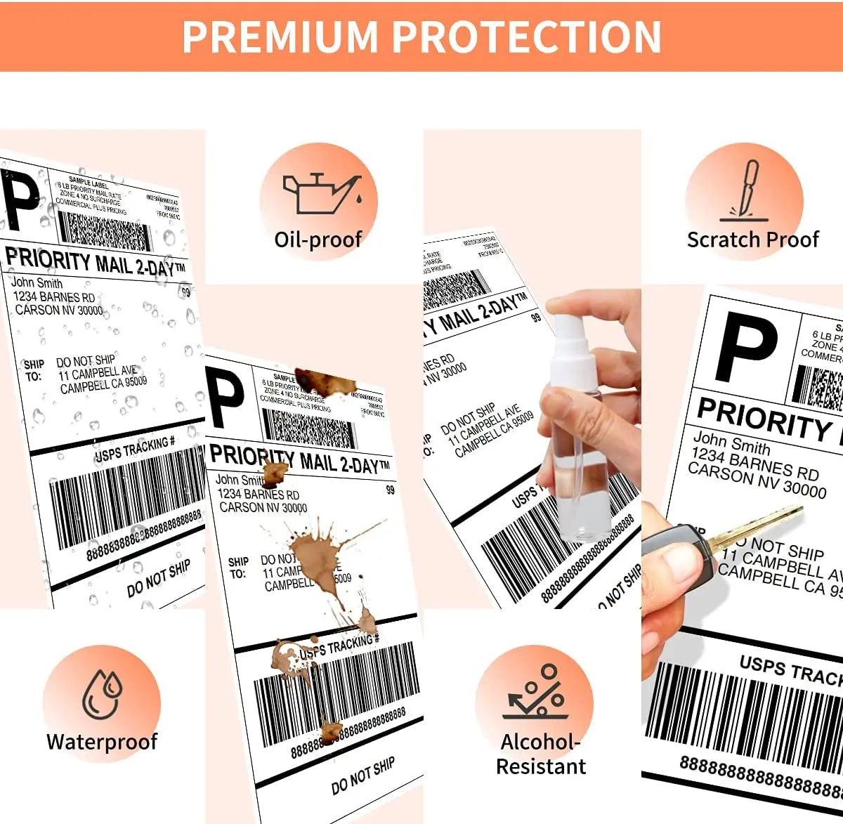 4x6 Thermal Direct Shipping Label,Pack of 500 Fan-Fold Labels, Permanent Adhesive, Commercial Grade Thermal Shipping Labels