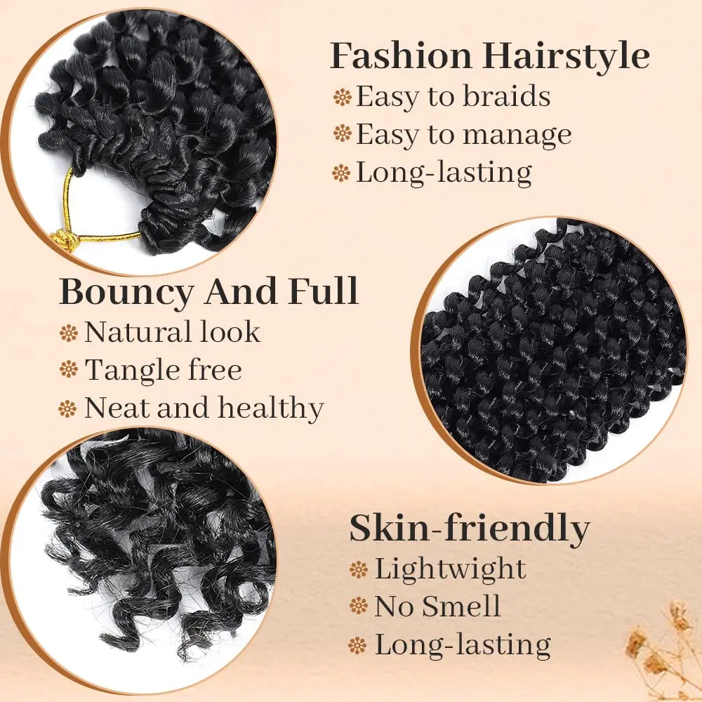 Passion Twist Hair Water Wave Synthetic Crochet Hair for Women 6 Packs Curly Braiding Hair Spring Twist Crochet Braids Hair