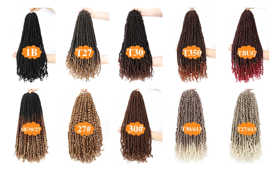 Passion Twist Hair Water Wave Synthetic Crochet Hair for Women 6 Packs Curly Braiding Hair Spring Twist Crochet Braids Hair