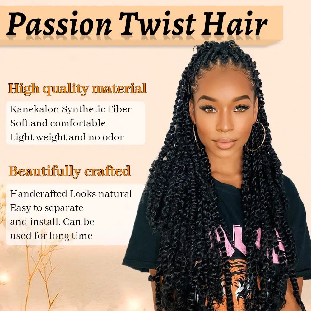 Passion Twist Hair Water Wave Synthetic Crochet Hair for Women 6 Packs Curly Braiding Hair Spring Twist Crochet Braids Hair