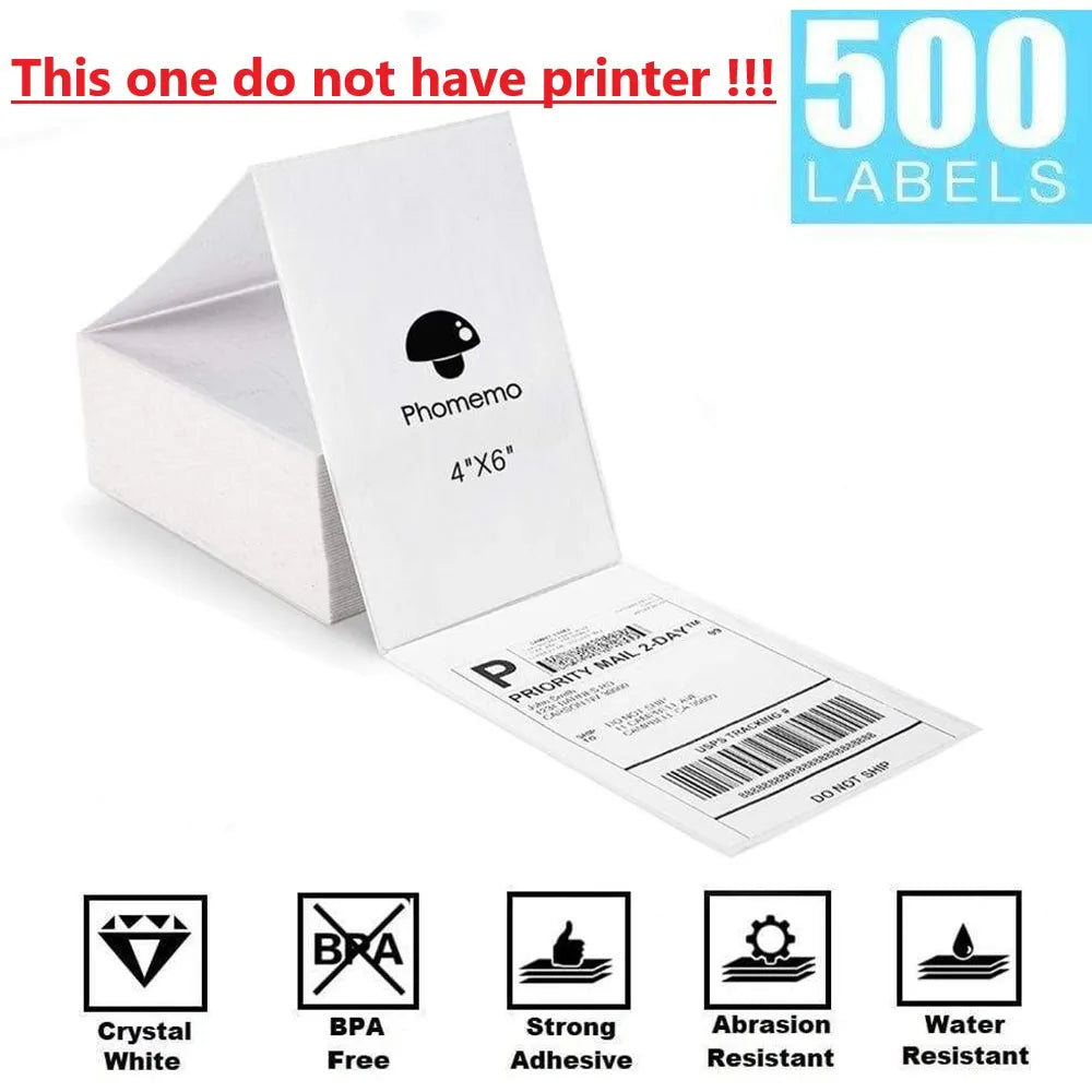 4x6 Thermal Direct Shipping Label,Pack of 500 Fan-Fold Labels, Permanent Adhesive, Commercial Grade Thermal Shipping Labels