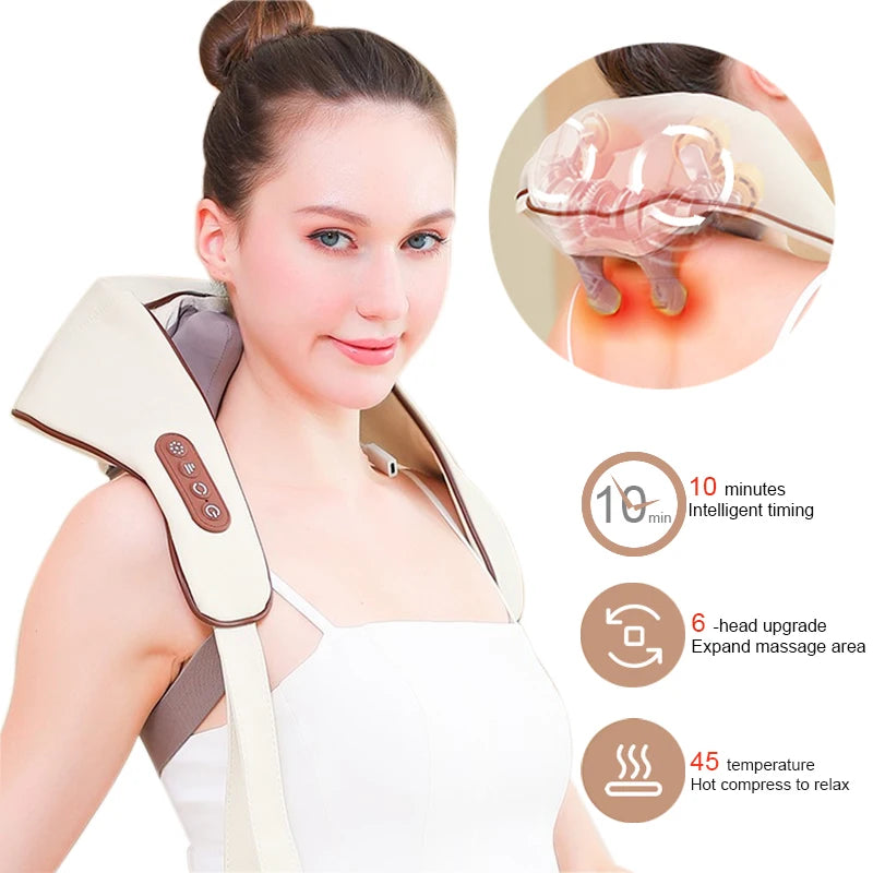 Neck Massager with low Heat Back Shoulder Massager Bionic kneading And Wireless Massage