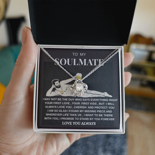 Soulmate Love Knot Necklace | Romantic Gift for Her | Sterling Silver Jewelry"