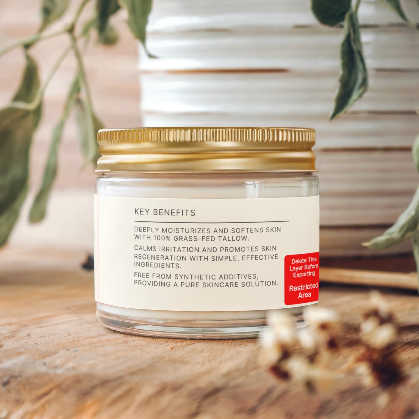 VEHAVEN ESSENTIALS Whipped Grass-Fed Tallow Balm with Vanilla Bean
