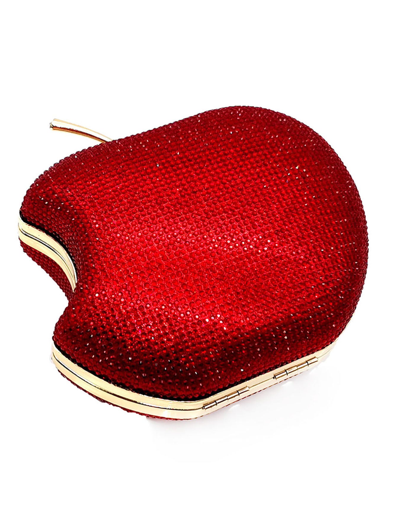 Mini Red Apple Evening Bag, Rhinestone Clutch Prom Purse, Sparking Handbag For Wedding & Party (5.91*5.12*2.36) Inch Best Gifts for Carnaval
