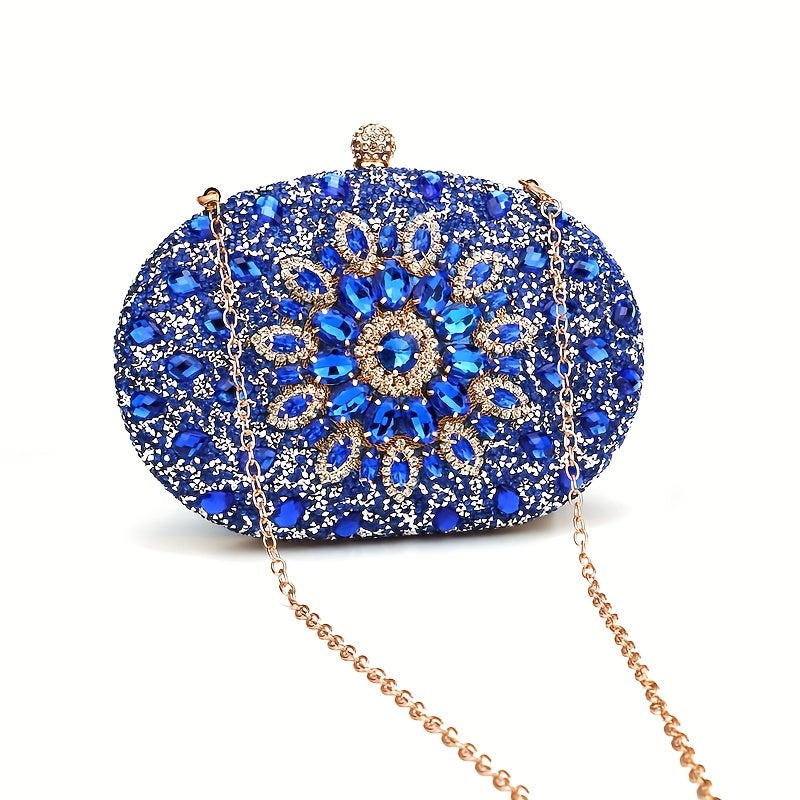 Elegant Rhinestone-Embellished Evening Bag: Chic, Lightweight with Adjustable Strap, Polyester Lining for Prom, Parties, Dinners - Ultimate Special Occasion Purse