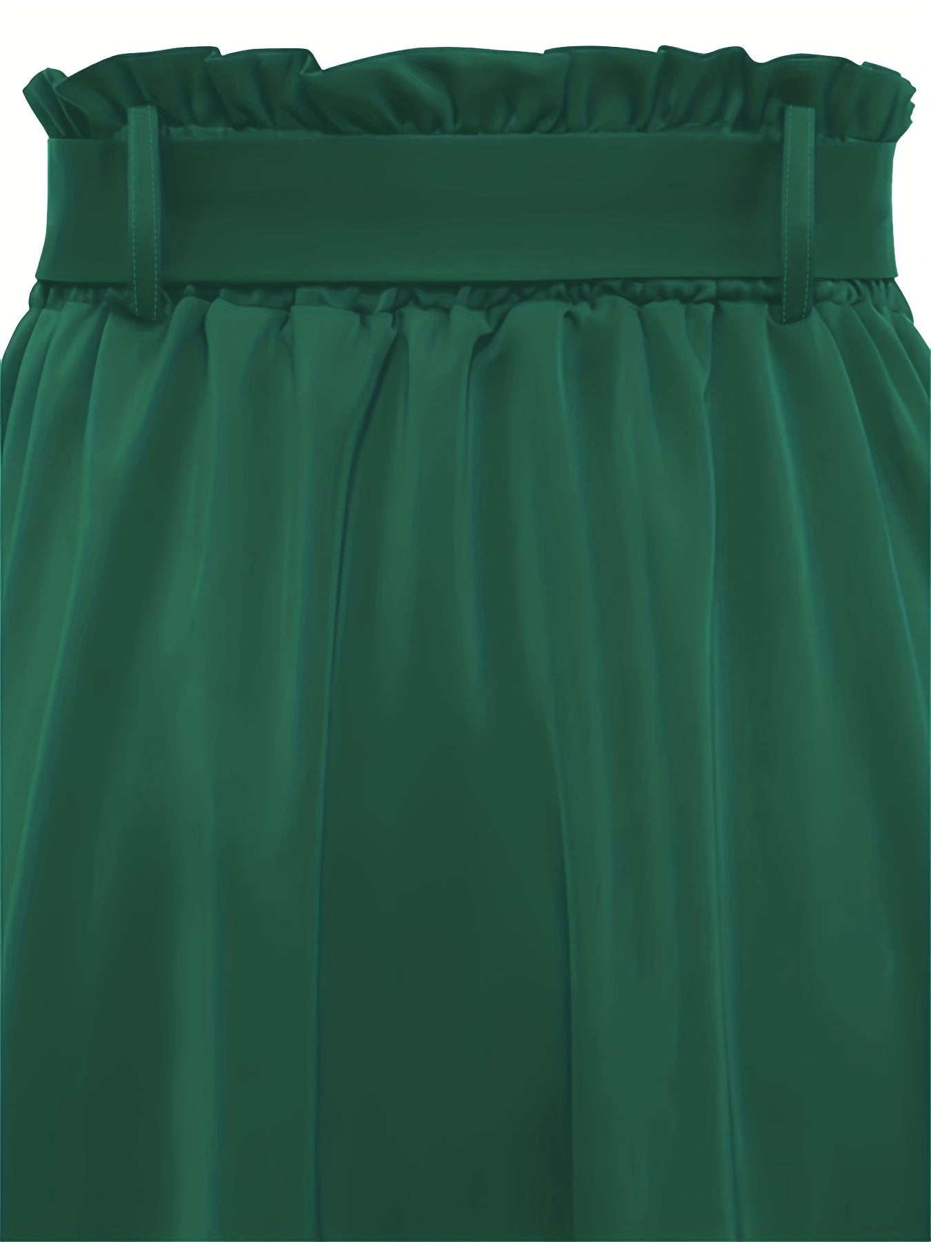 Solid Belted Maxi Skirts, Elegant Pleated Versatile Skirts, Women's Clothing