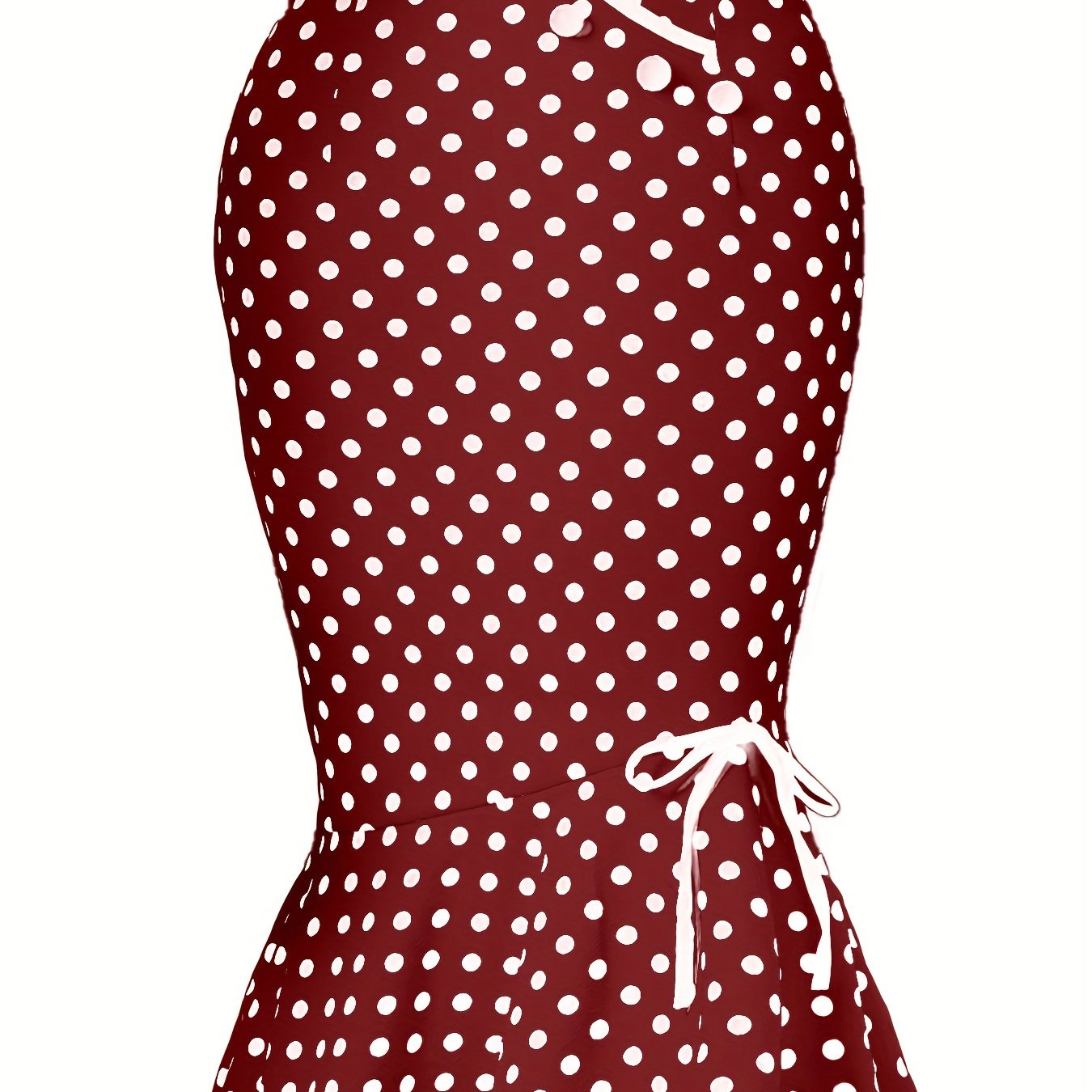 Polka Dot Bodycon Button Lace Up Skirts, Sexy Mature Fishtail Party Skirts, Women's Clothing