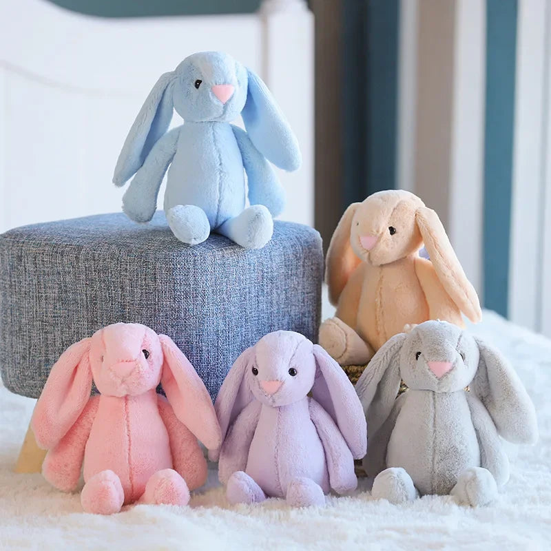 Cute Plush Bunny Stuffed Kawaii Rabbit Doll for Babies Sleeping Companion with Long Ear Easter Gifts