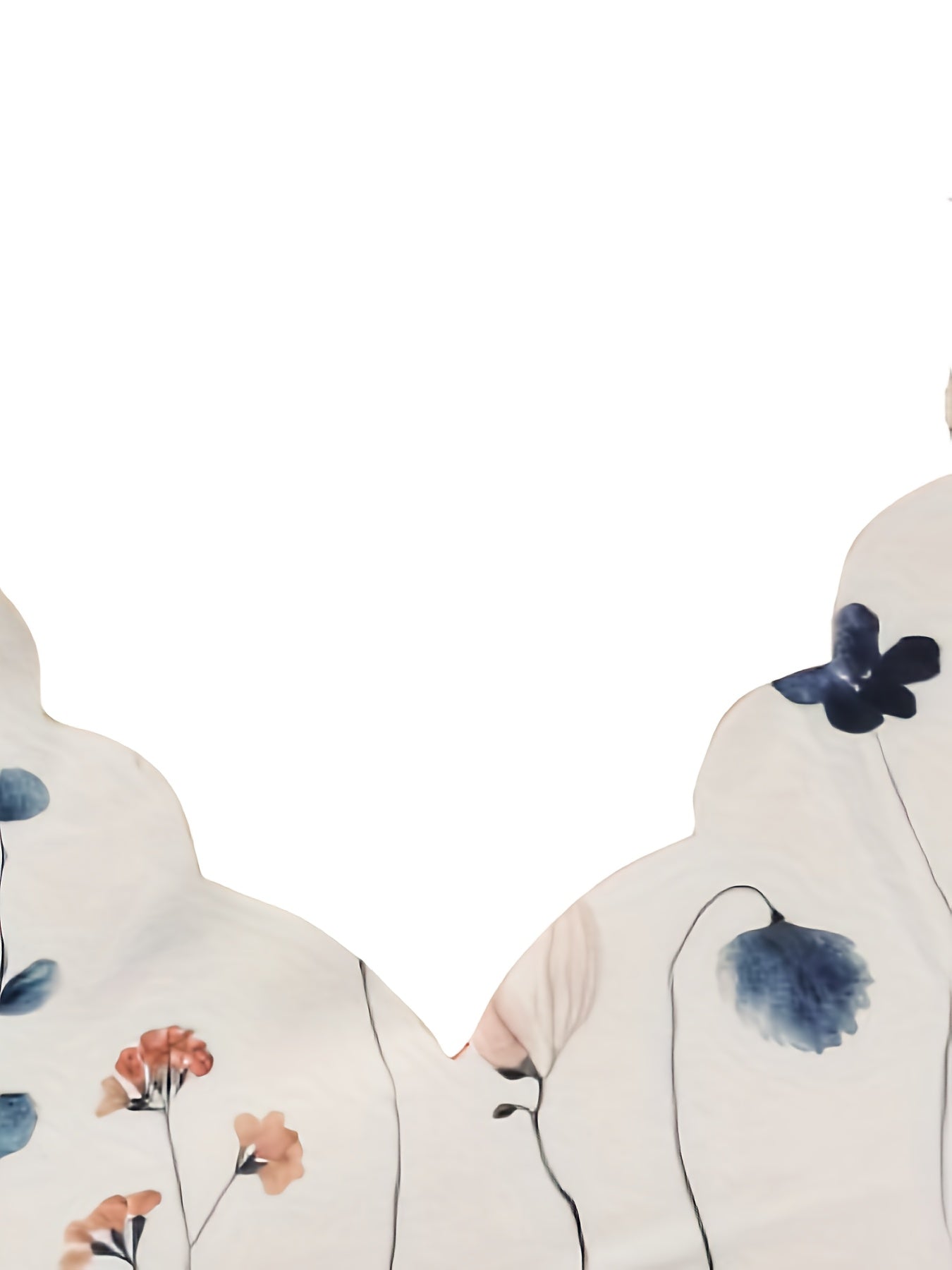 Vibrant Floral Print Scallop Trim T-Shirt - Relaxed Casual Fit, Flattering V Neck, Short Sleeves for Warm Weather Comfort - Perfect for Spring and Summer Seasons, Womens Everyday Wear