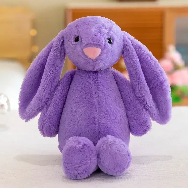 Cute Plush Bunny Stuffed Kawaii Rabbit Doll for Babies Sleeping Companion with Long Ear Easter Gifts