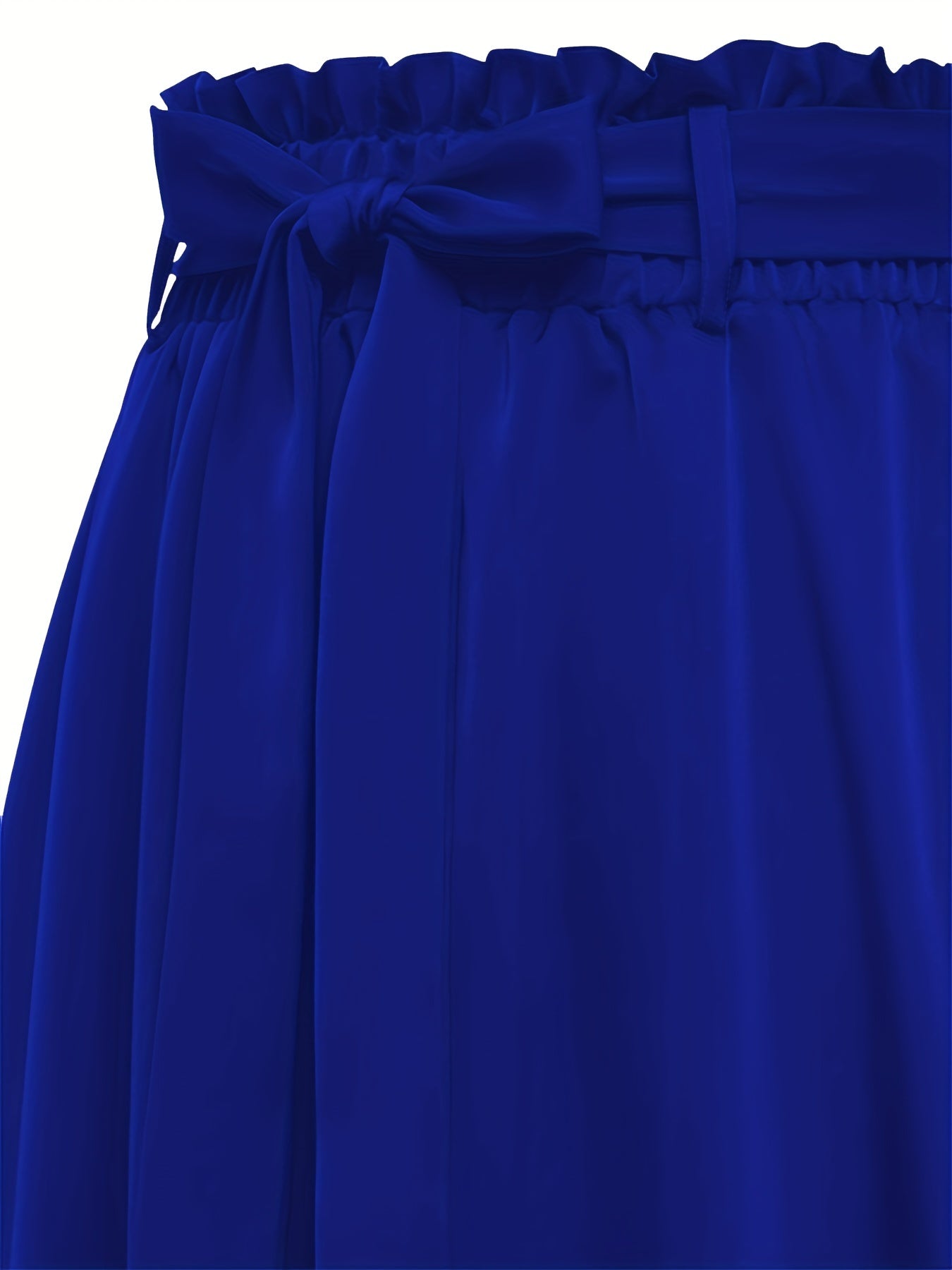 Solid Belted Maxi Skirts, Elegant Pleated Versatile Skirts, Women's Clothing