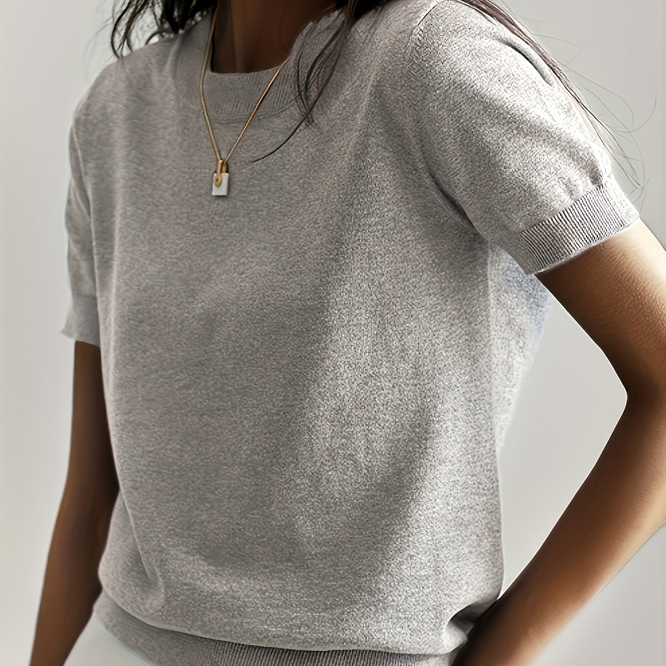 Womens Valentines Day Charm - Lightweight Crew Neck Sweater with Short Sleeves - Perfect for Spring & Summer Romance - Versatile Casual Wear