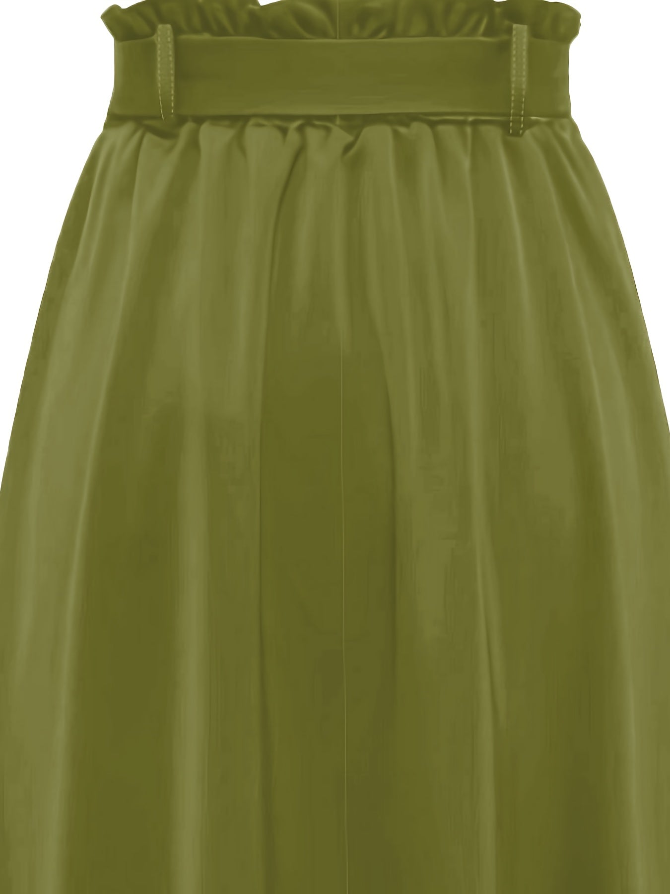Solid Belted Maxi Skirts, Elegant Pleated Versatile Skirts, Women's Clothing