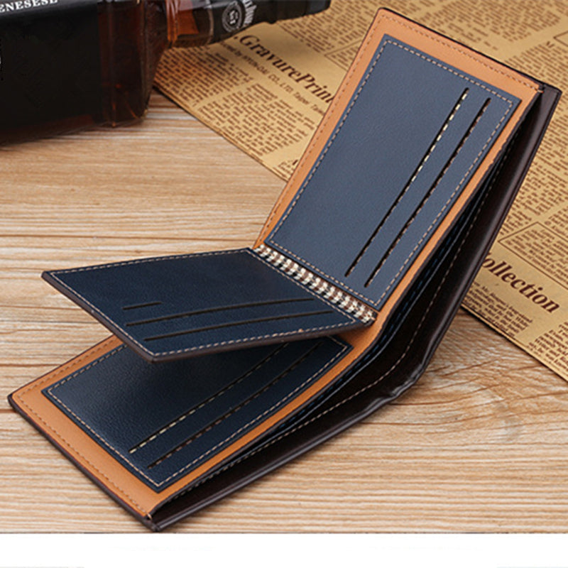 1pc Retro Style Men's PU Leather Wallet, Short Slim Male's Purse With Money & Credit Card Holder, Ideal Gift For Men