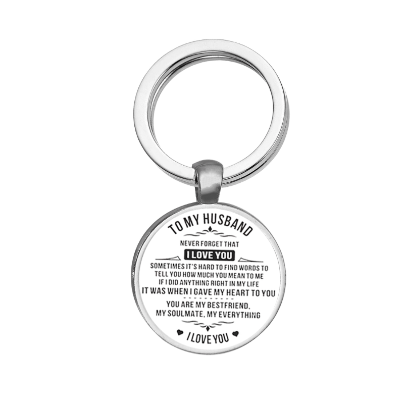 To My Husband Time Gem Key Chain Fashion Creative Letter Key Chain Small Gift Ornament Bag Purse Charm Accessories