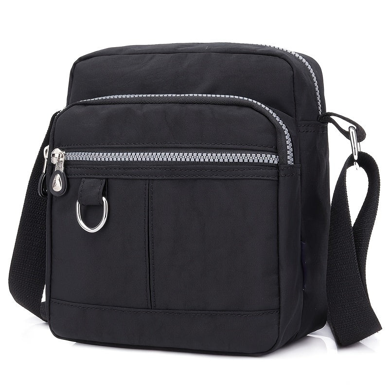 Waterproof Shoulder Bag, Women's Nylon Square Purse, Lightweight Crossbody Bag With Multi Pockets
