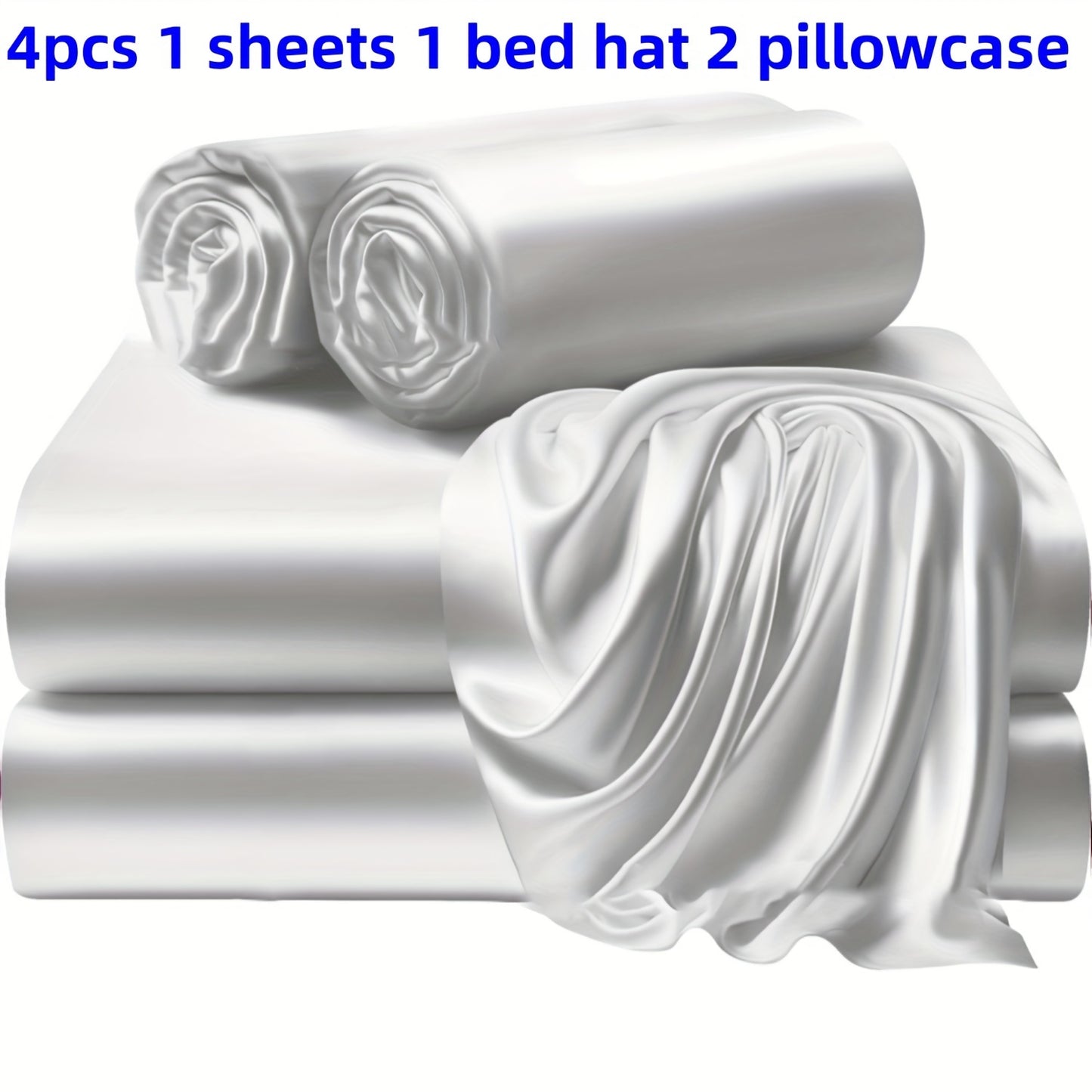3/4 Pieces Of Solid Color Bed Sheets And Bed Skirts, 1/2 Pillowcases, A Set Of Three Or Four, Soft And Silky