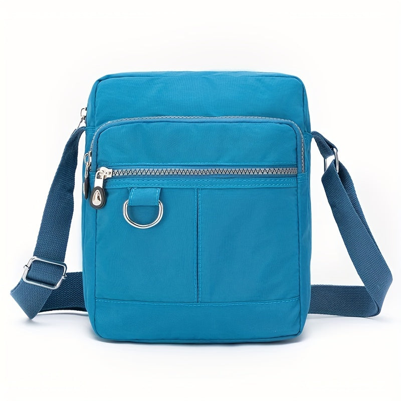 Waterproof Shoulder Bag, Women's Nylon Square Purse, Lightweight Crossbody Bag With Multi Pockets