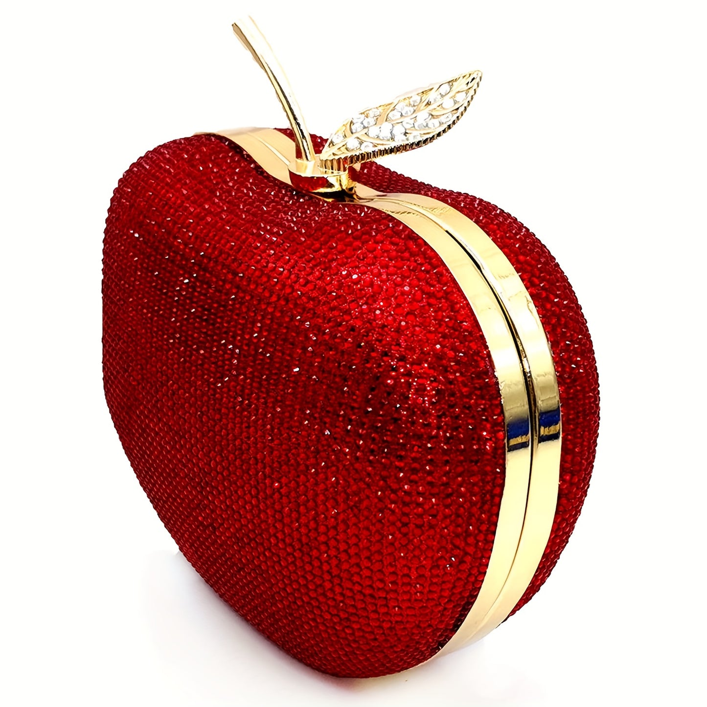 Mini Red Apple Evening Bag, Rhinestone Clutch Prom Purse, Sparking Handbag For Wedding & Party (5.91*5.12*2.36) Inch Best Gifts for Carnaval