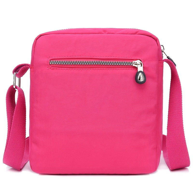 Waterproof Shoulder Bag, Women's Nylon Square Purse, Lightweight Crossbody Bag With Multi Pockets
