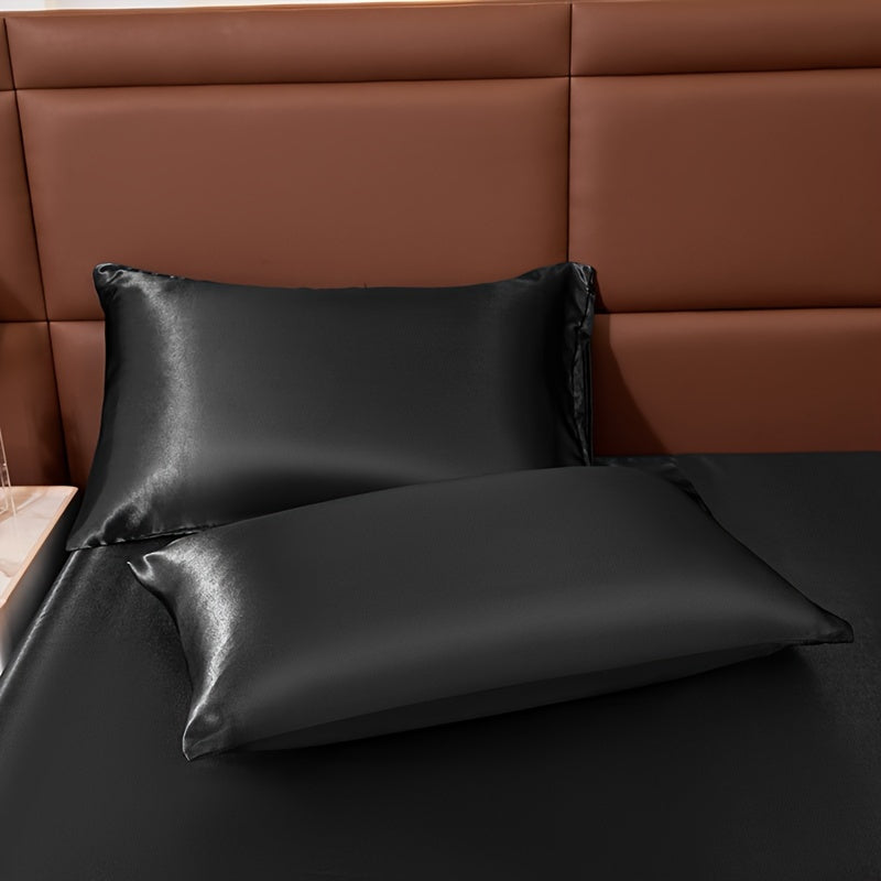 3/4 Pieces Of Solid Color Bed Sheets And Bed Skirts, 1/2 Pillowcases, A Set Of Three Or Four, Soft And Silky
