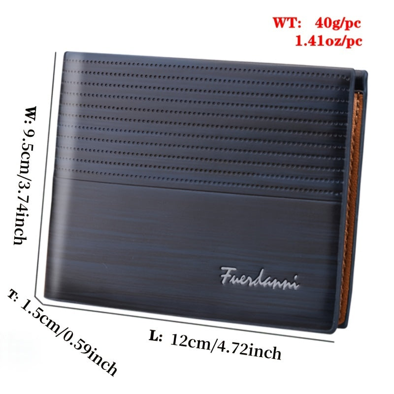 1pc Retro Style Men's PU Leather Wallet, Short Slim Male's Purse With Money & Credit Card Holder, Ideal Gift For Men