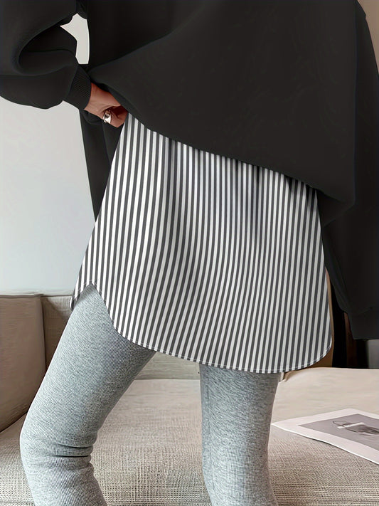 Dipped Hem Buttons Skirts, Casual Elastic Waist Hem Arc Skirts, Women's Clothing