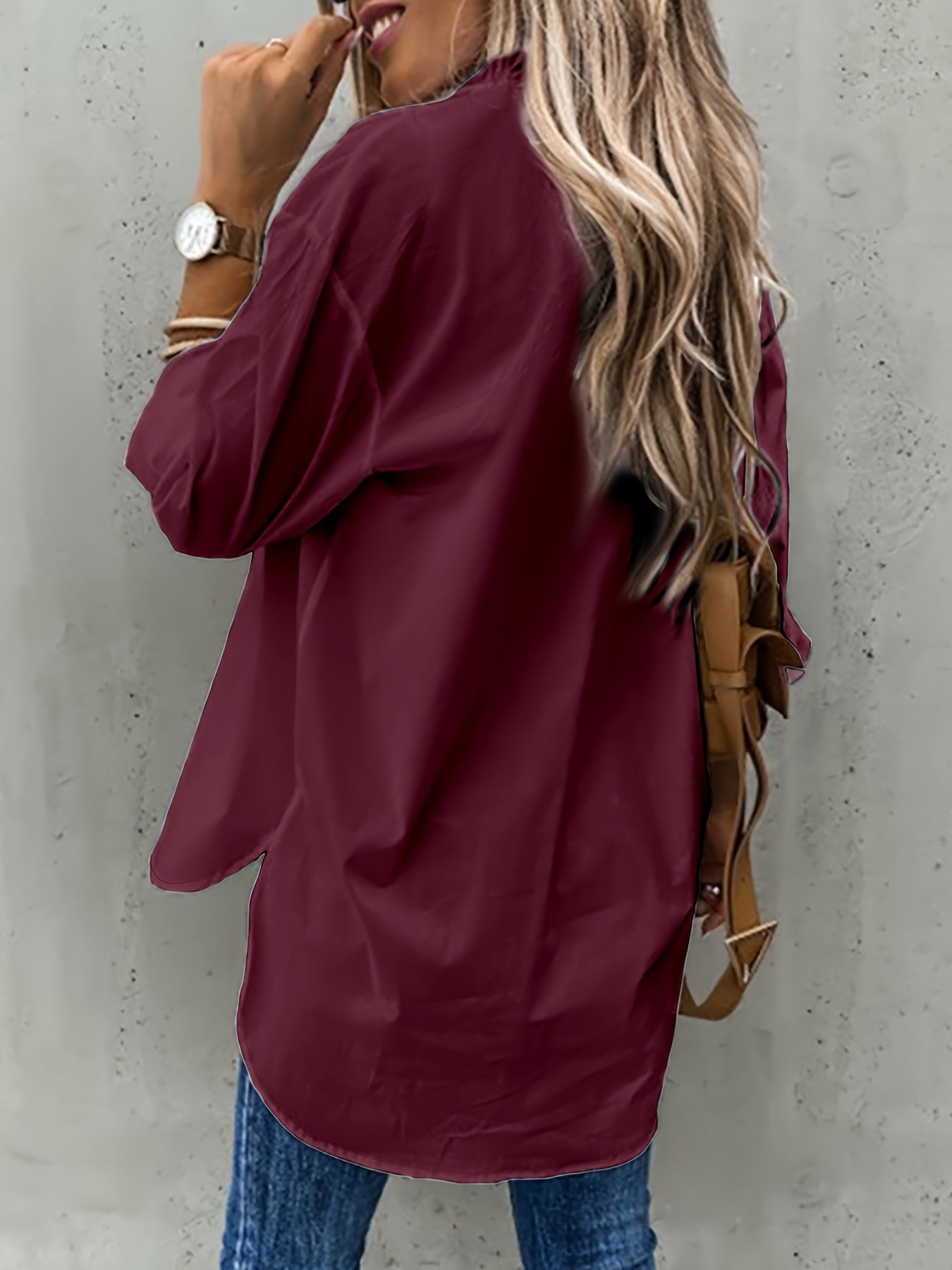 Chic Long Sleeve Blouse - Comfortable & Versatile for Office and Casual Wear - Womens Fashion Top