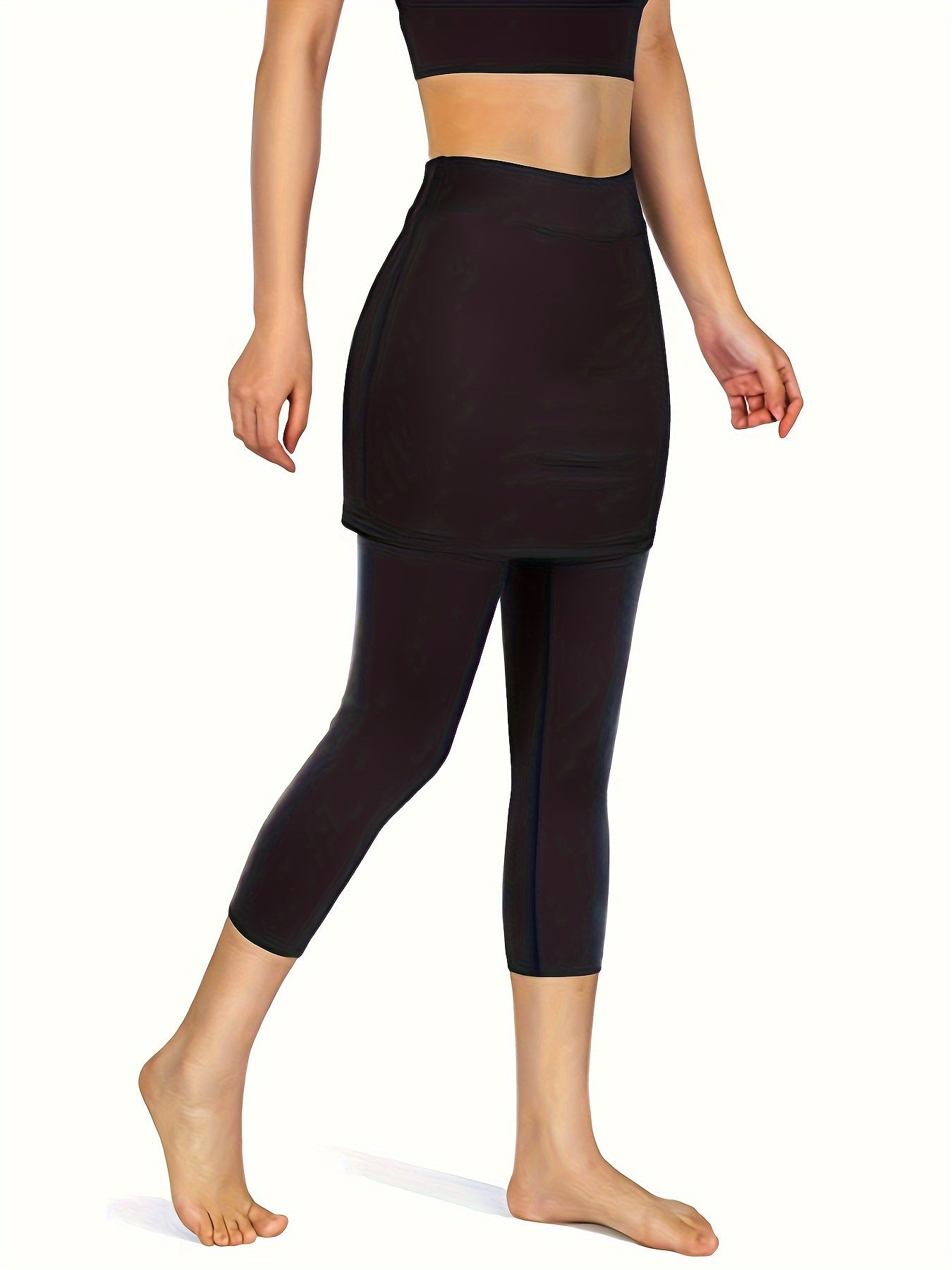 3pcs Skirted Legging For Women, High Stretch Yoga Running Sports Legging With Skirts, Women's Activewear
