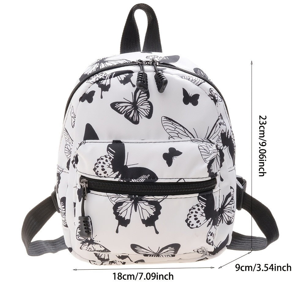 Animal Print Nylon Backpack, Women's Fashion Multi Zipper Schoolbag, Small Purse For Work & School